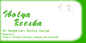 ibolya recska business card